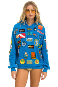 VINTAGE PATCH RELAXED PULLOVER HOODIE- OCEAN Hoodie Aviator Nation 