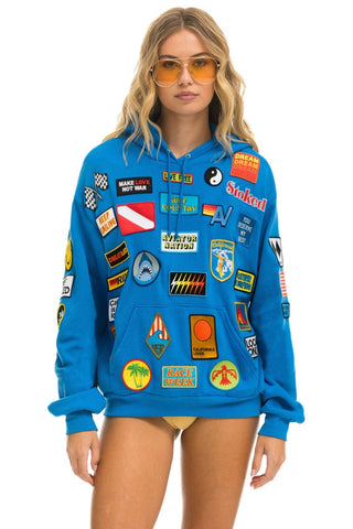 VINTAGE PATCH RELAXED PULLOVER HOODIE- OCEAN Hoodie Aviator Nation 