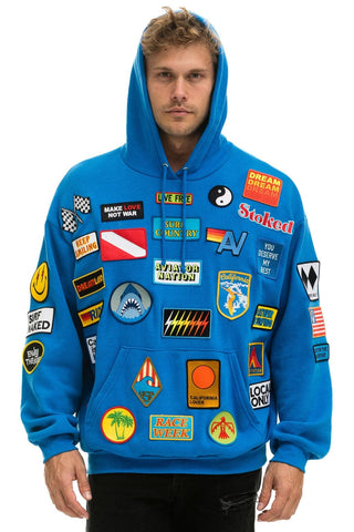 VINTAGE PATCH RELAXED PULLOVER HOODIE- OCEAN Hoodie Aviator Nation 