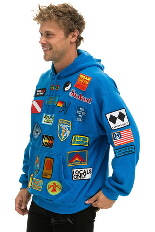 VINTAGE PATCH RELAXED PULLOVER HOODIE- OCEAN Hoodie Aviator Nation 