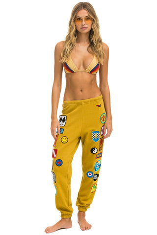 VINTAGE PATCH SWEATPANTS - KHAKI Women's Sweatpants Aviator Nation 