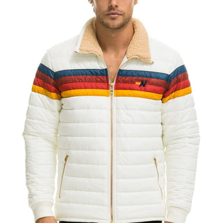 4 STRIPE JACKET - WHITE Men's Outerwear Aviator Nation 