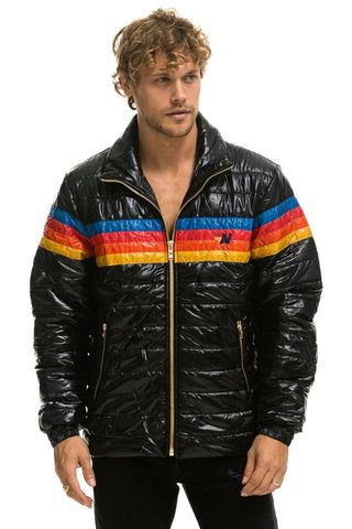 4 STRIPE TRAVELER JACKET - GLOSSY BLACK Men's Outerwear Aviator Nation 