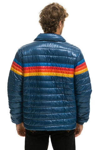 4 STRIPE TRAVELER JACKET - GLOSSY DEEP BLUE Men's Outerwear Aviator Nation 