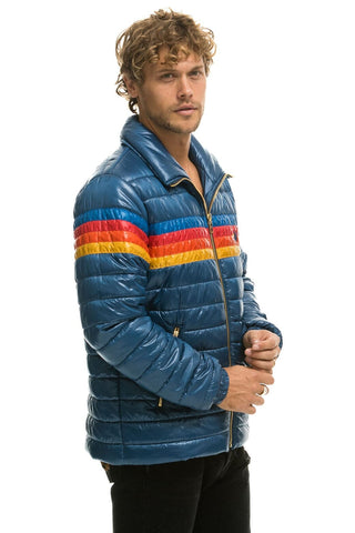 4 STRIPE TRAVELER JACKET - GLOSSY DEEP BLUE Men's Outerwear Aviator Nation 