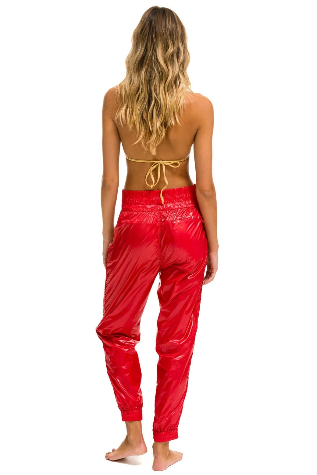 5 STRIPE HI RISE WIND PANT - CHERRY Women's Sweatpants Aviator Nation 