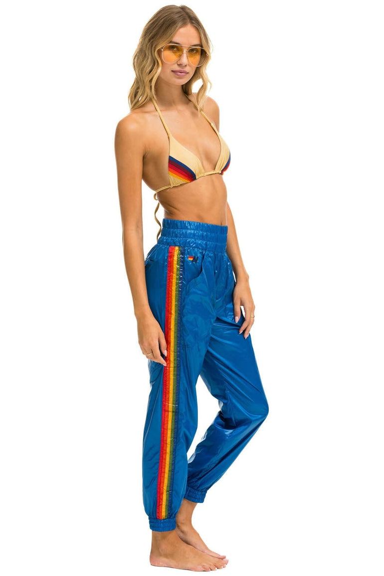 5 STRIPE HI RISE WIND PANT - SNORKEL BLUE Women's Sweatpants Aviator Nation 