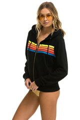 5 STRIPE HOODIE - BLACK // NEON RAINBOW Hoodie Aviator Nation 