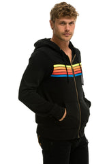 5 STRIPE HOODIE - BLACK // NEON RAINBOW Hoodie Aviator Nation 