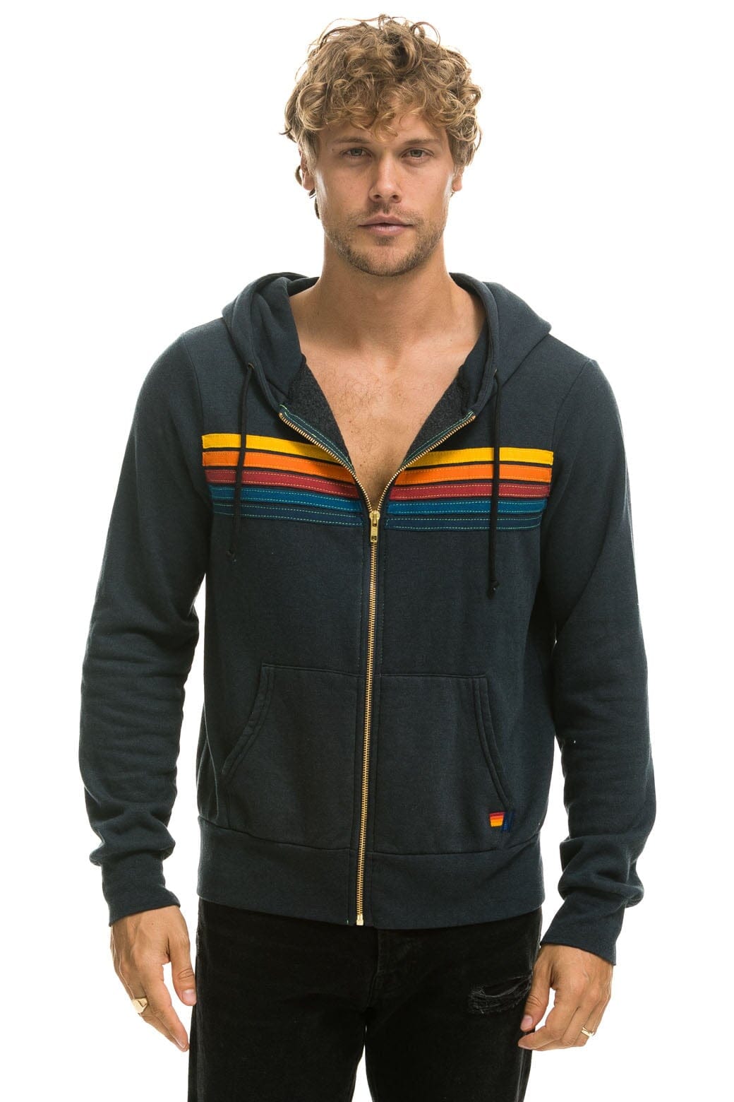 5 STRIPE HOODIE - CHARCOAL Hoodie Aviator Nation 