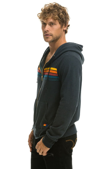 STRIPE HOODIE CHARCOAL – Aviator Nation - Main Image