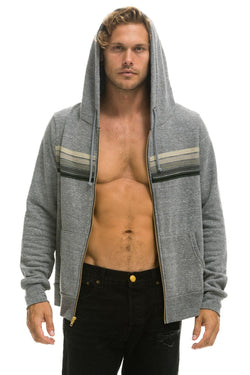 5 STRIPE HOODIE - HEATHER GREY // GREY Hoodie Aviator Nation 