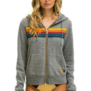 5 STRIPE HOODIE - HEATHER GREY Hoodie Aviator Nation 