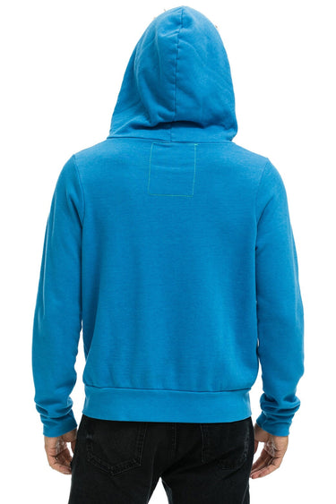 5 STRIPE HOODIE -  OCEAN // NEON PINK // YELLOW