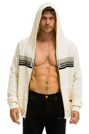 5 STRIPE HOODIE - VINTAGE WHITE // GREY Hoodie Aviator Nation 