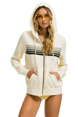 5 STRIPE HOODIE - VINTAGE WHITE // GREY Hoodie Aviator Nation 