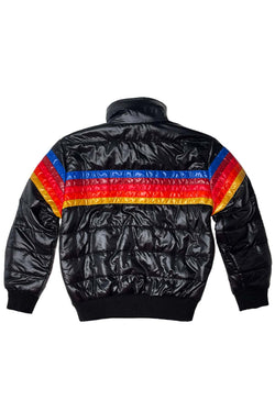 5 STRIPE KIDS TRAVELER JACKET - BLACK GLOSSY Kid's Outerwear Aviator Nation 
