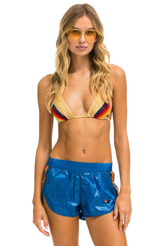 5 STRIPE NYLON JOGGER SHORT - SNORKEL BLUE Women's Jogger Shorts Aviator Nation 