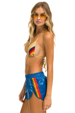 5 STRIPE NYLON JOGGER SHORT - SNORKEL BLUE Women's Jogger Shorts Aviator Nation 