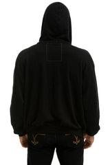 5 STRIPE RELAXED ZIP HOODIE - BLACK // NEON RAINBOW Hoodie Aviator Nation 