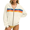 5 STRIPE RELAXED ZIP HOODIE - VINTAGE WHITE Hoodie Aviator Nation 
