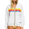 5 STRIPE RELAXED ZIP HOODIE - WHITE // NEON RAINBOW Hoodie Aviator Nation 