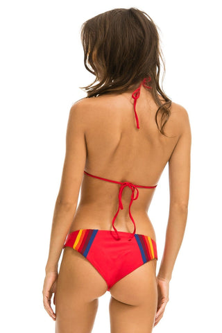 5 STRIPE SPORTY BIKINI BOTTOMS - RED Swim Aviator Nation 