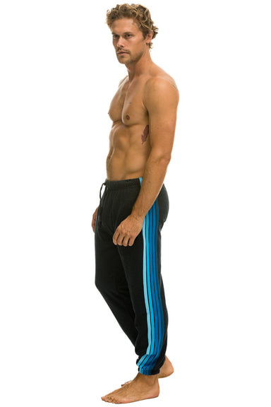 5 STRIPE SWEATPANTS - CHARCOAL // BLUE Mens Sweatpants Aviator Nation 