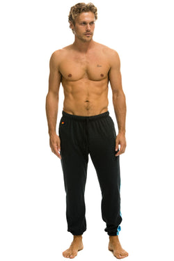 5 STRIPE SWEATPANTS - CHARCOAL // BLUE Mens Sweatpants Aviator Nation 