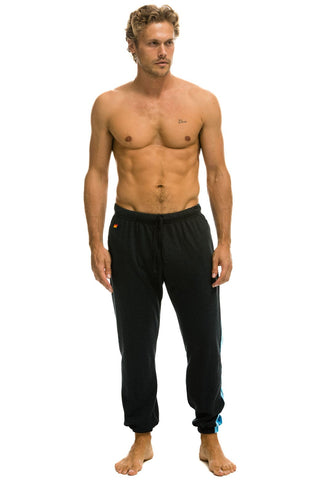 5 STRIPE SWEATPANTS - CHARCOAL // BLUE Mens Sweatpants Aviator Nation 