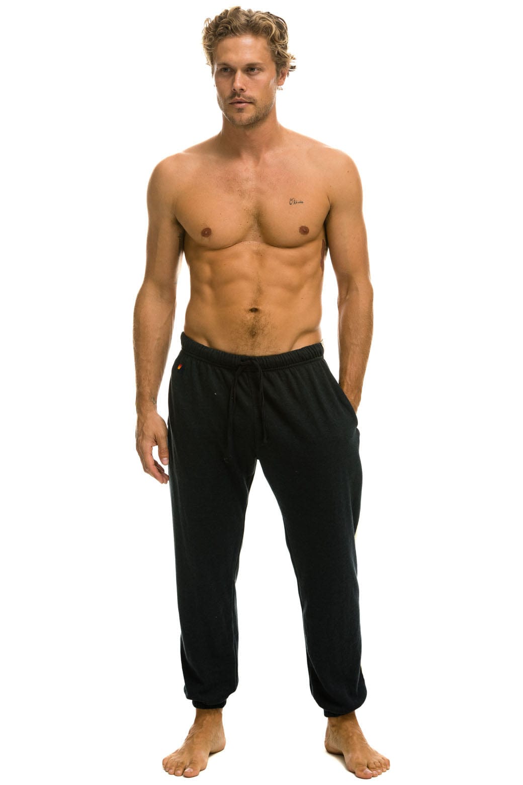 5 STRIPE SWEATPANTS - CHARCOAL // GREY Mens Sweatpants Aviator Nation 