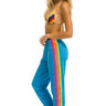 5 STRIPE SWEATPANTS - OCEAN // NEON PINK // YELLOW Women's Sweatpants Aviator Nation 