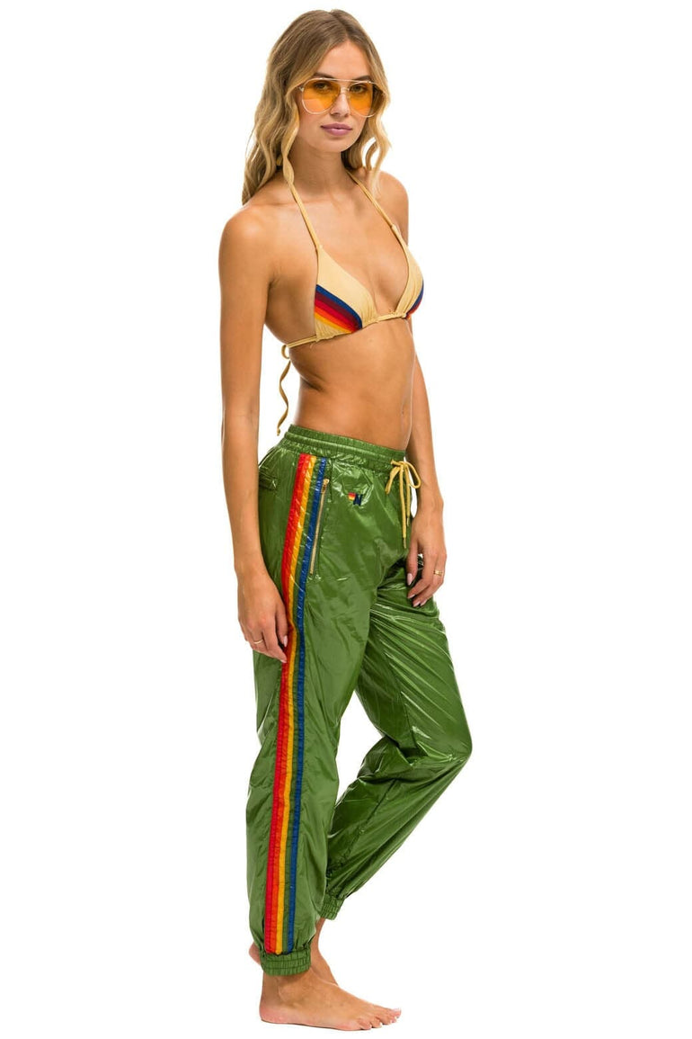 5 STRIPE WIND PANT - GARDEN GREEN Women's Sweatpants Aviator Nation 
