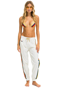 5 STRIPE WIND PANT - VINTAGE WHITE GLOSSY Women's Sweatpants Aviator Nation 