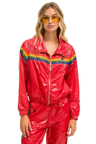 5 STRIPE - WINDBREAKER CHERRY GLOSSY Women's Outerwear Aviator Nation 