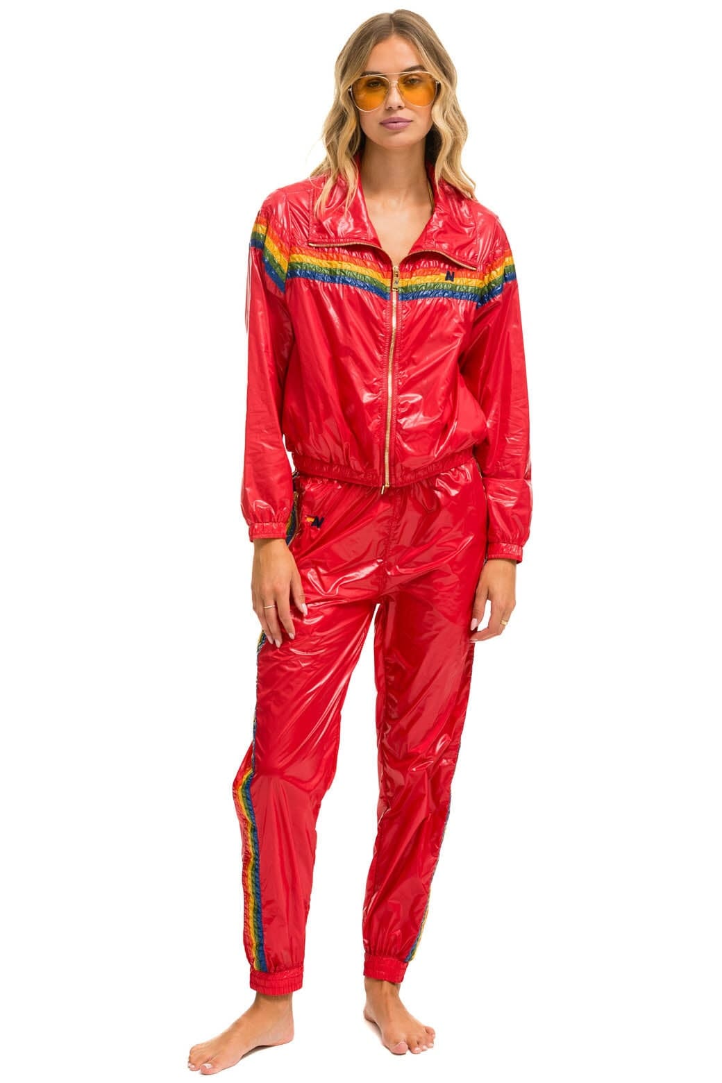 5 STRIPE - WINDBREAKER CHERRY GLOSSY Women's Outerwear Aviator Nation 