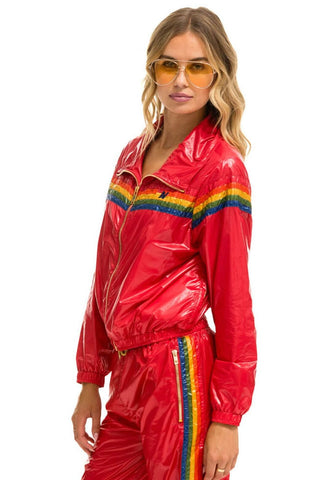 5 STRIPE - WINDBREAKER CHERRY GLOSSY Women's Outerwear Aviator Nation 