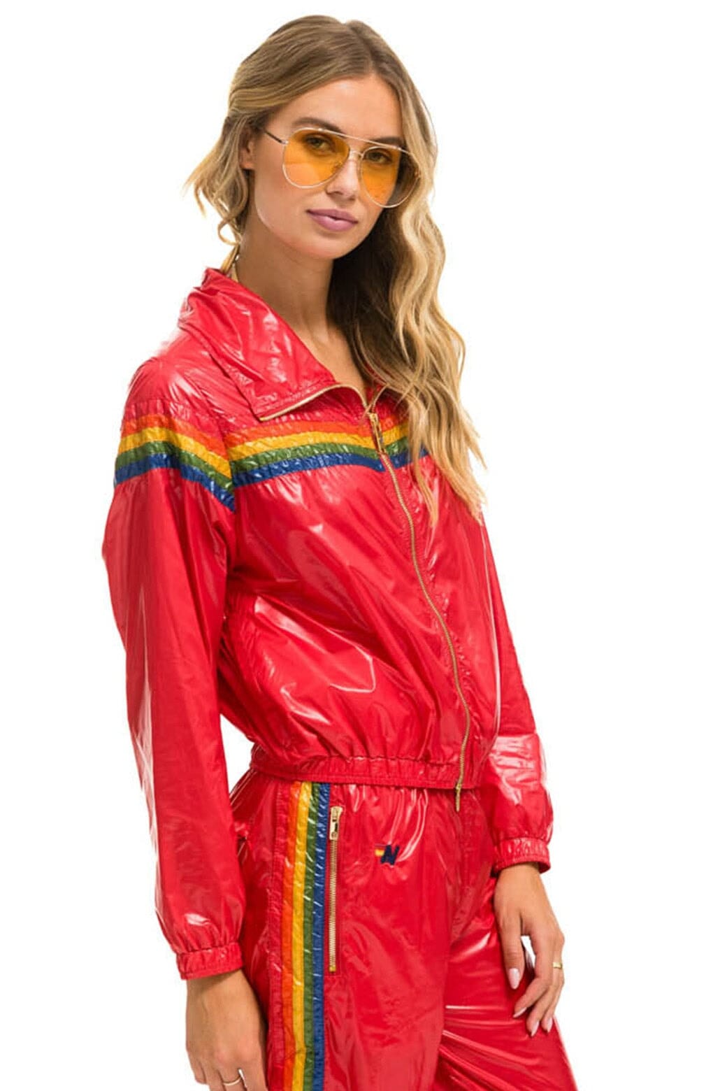 5 STRIPE - WINDBREAKER CHERRY GLOSSY Women's Outerwear Aviator Nation 