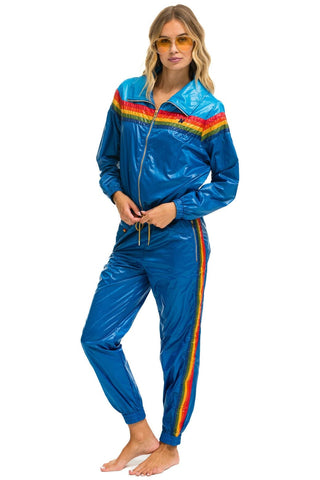 5 STRIPE WINDBREAKER - DRESDEN // SNORKEL BLUE GLOSSY Women's Outerwear Aviator Nation 