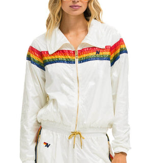 5 STRIPE WINDBREAKER - VINTAGE WHITE Women's Outerwear Aviator Nation 