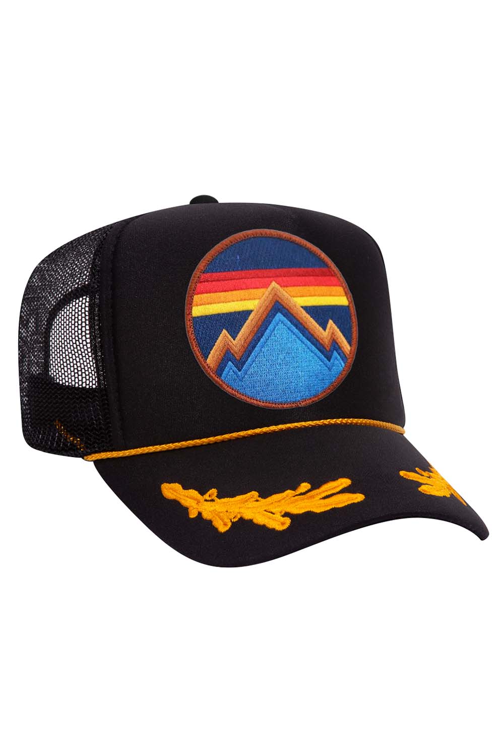ALL SEASONS CIRCLE TRUCKER HAT HATS Aviator Nation BLACK LEAF 