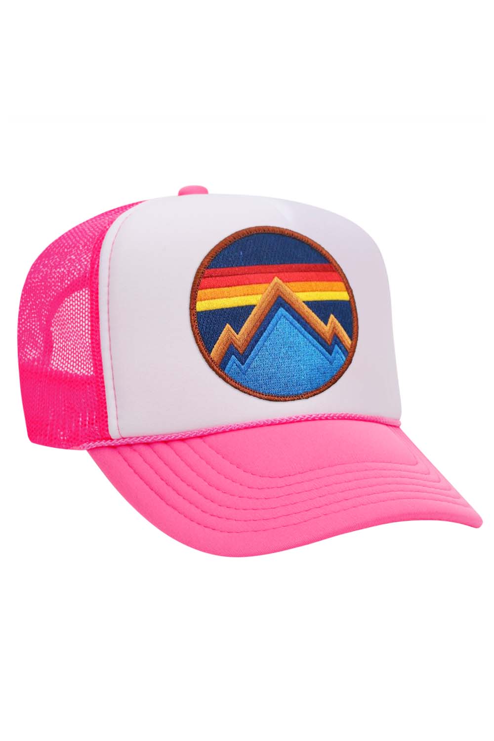 ALL SEASONS CIRCLE TRUCKER HAT HATS Aviator Nation NEON PINK // WHITE // NEON PINK 