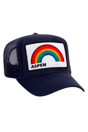 ASPEN RAINBOW TRUCKER HAT HATS Aviator Nation OS NAVY 