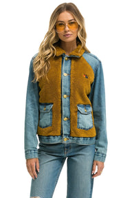 ASPEN SHERPA UNISEX DENIM JACKET - MEDIUM VINTAGE Denim Jacket Aviator Nation 