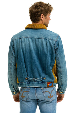 ASPEN SHERPA UNISEX DENIM JACKET - MEDIUM VINTAGE Denim Jacket Aviator Nation 