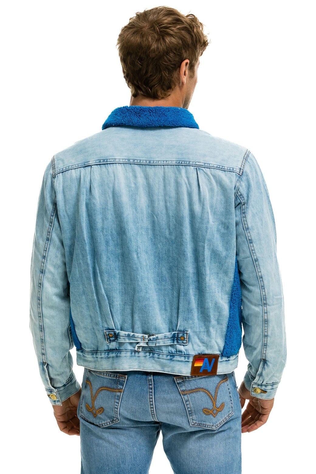 ASPEN SHERPA UNISEX DENIM JACKET - SUPER LIGHT BLUE Denim Jacket Aviator Nation 