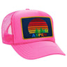 ASPEN SUNSET TRUCKER HAT HATS Aviator Nation OS NEON PINK 