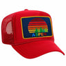 ASPEN SUNSET TRUCKER HAT HATS Aviator Nation OS RED 