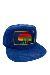 ASPEN SUNSET VINTAGE CORDUROY TRUCKER HAT Aviator Nation ROYAL 
