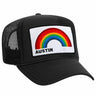 AUSTIN RAINBOW TRUCKER HAT HATS Aviator Nation OS BLACK 